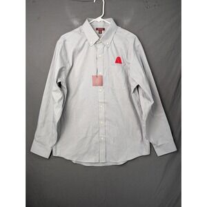 Red House Mens Non-Iron Button Down Shirt Grey RH370 Size M Long Sleeve